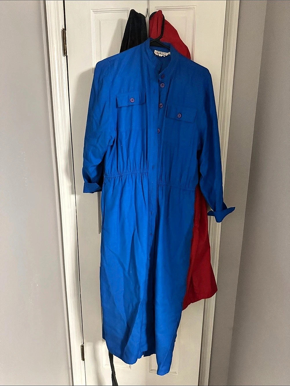 Blue Long Sleeve Maxi Dress